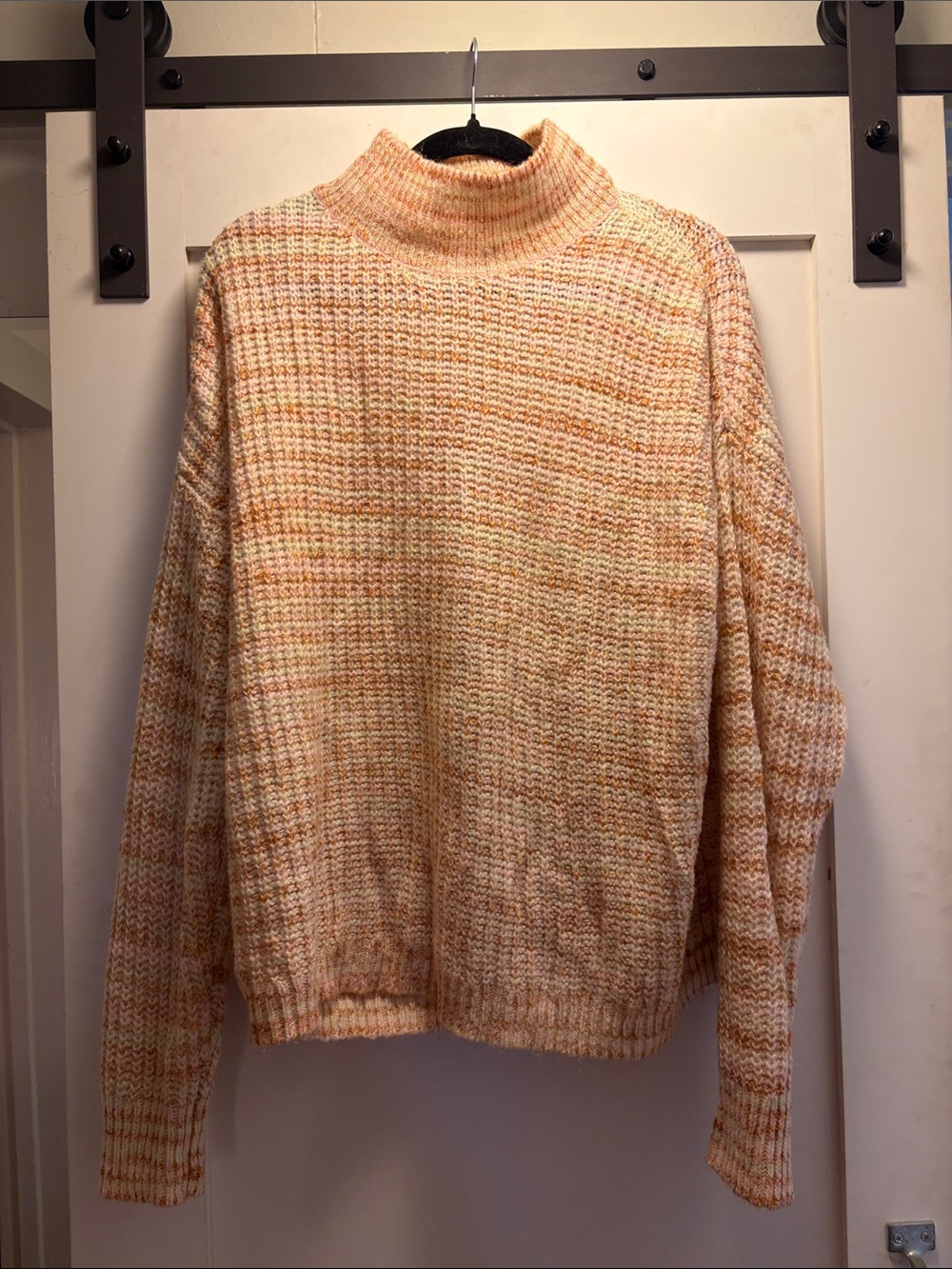 LC Lauren Conrad Marled Peach & Cream Turtleneck Sweater